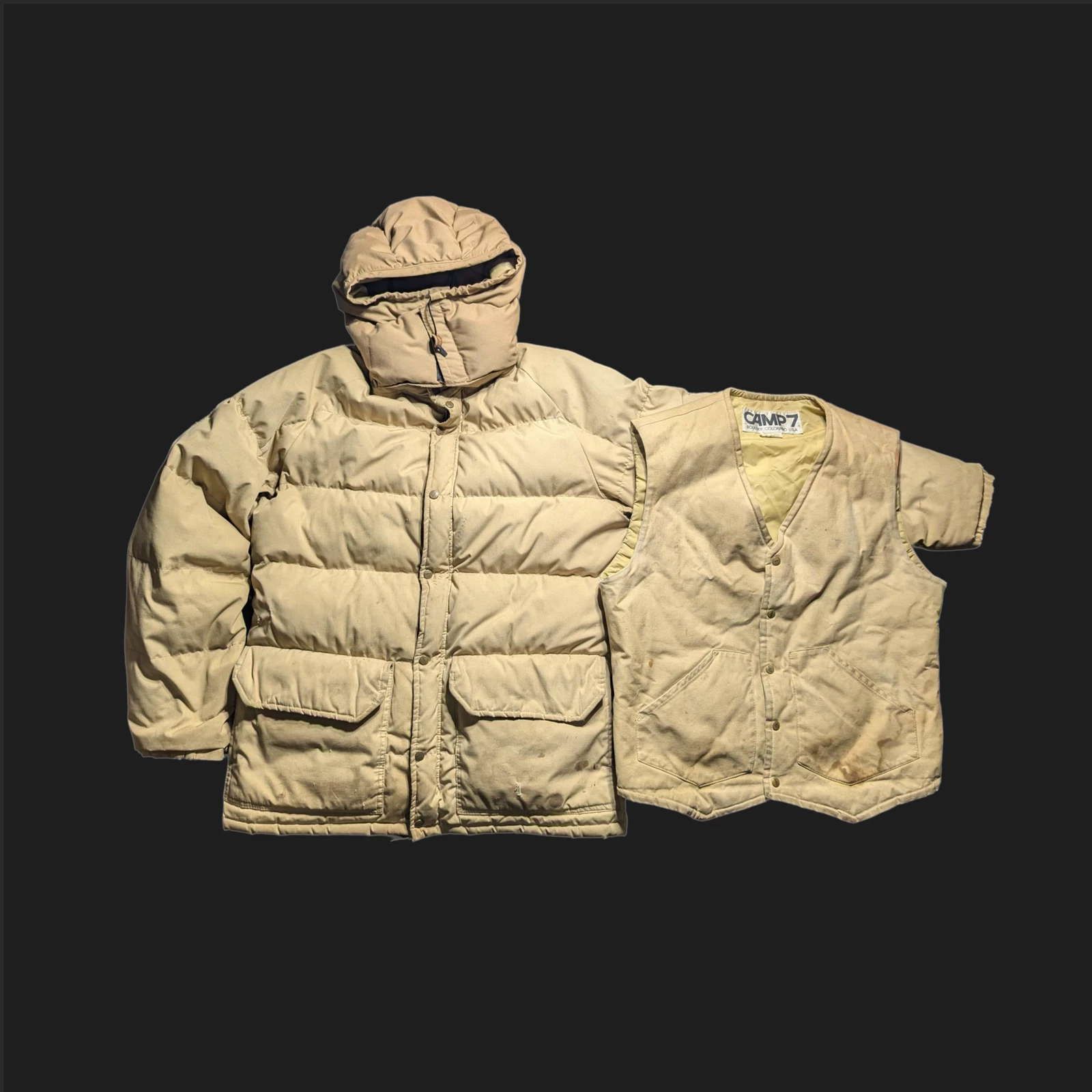 Camp 7 men's large down puffer jacket vest set