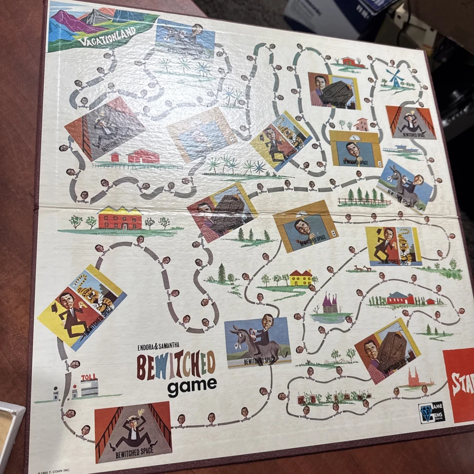 Vintage 1965 GAME GEMS BEWITCHED BOARD GAME 100% COMPLETE IN GOOD CONDITION. - Image 4 of 4