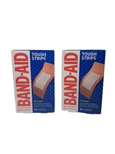 Band-Aid TOUGH STRIPS Bandages XL (1-3/4 x 4 in) 10ct in each box NEW! (2 Pack)