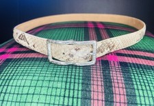 Brighton Women  s Size 30 Leather Faux Python Snake Skin Embossed Skinny Belt