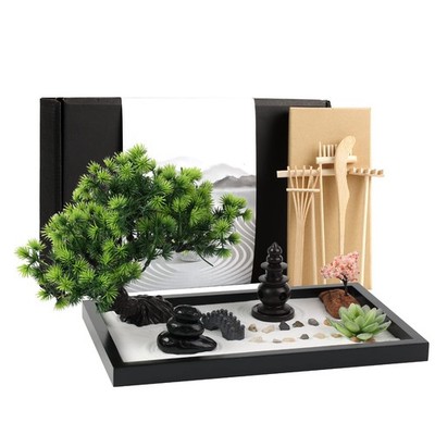 Zen Garden Kit for Desk Decor - Premium Beautiful Japanese Mini Sand Box Set ...
