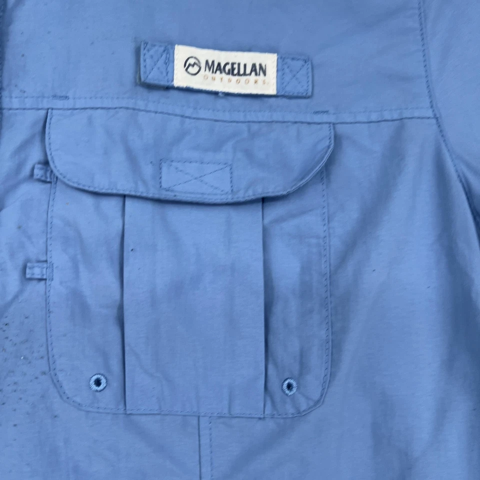 Magellan Outdoors Shirt Mens XL Blue Fish Gear Nylon Short Sleeve Fishing - Image 3 of 4