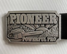 Vintage PIONEER Chainsaw Belt Buckle  Belt POWERFUL PRO