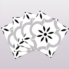 10PCS Peel Stick Vinyl Floor Tiles 10pcs Marble Moroccan Floral Pattern Stickers