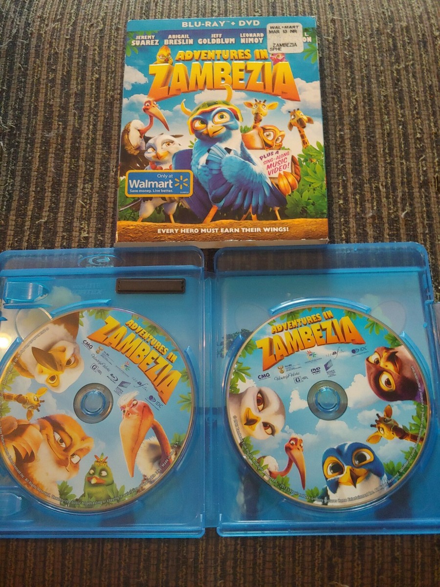 Adventures in Zambezia BLU-RAY & DVD COMBO LIKE NEW W/ SLIPCOVER