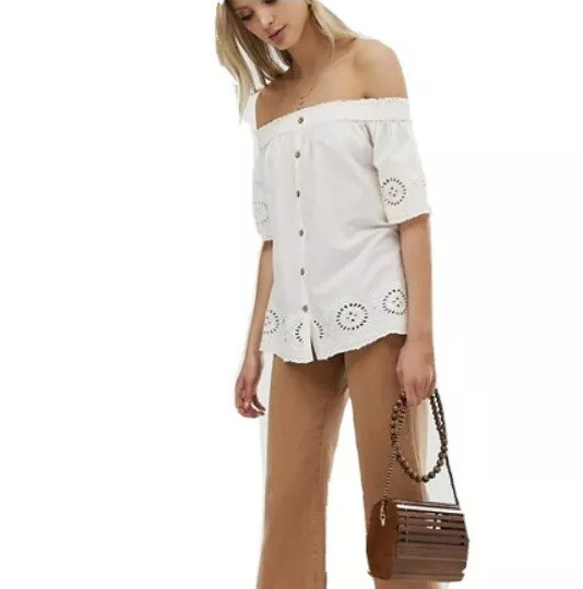 warehouse broderie top