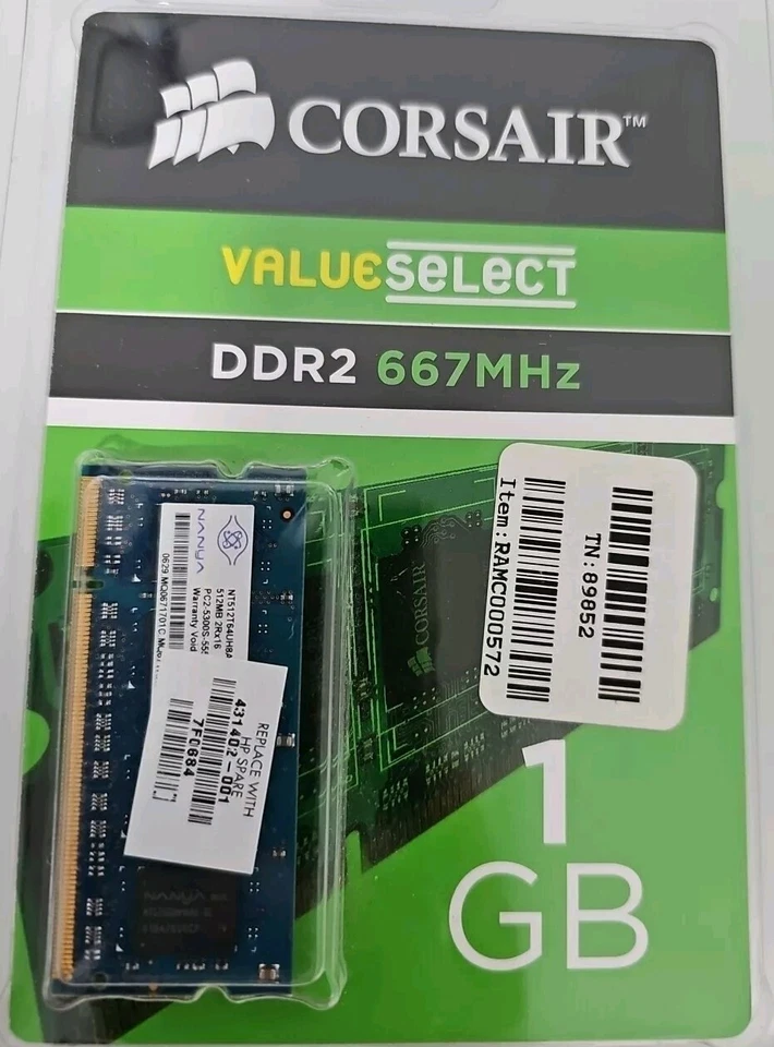 2 Corsair 1GB DDR2-RAM 667 MHz Notebook Memory 512MB 2Rx16 PC2-5300S-555-12-A3 - Image 2 of 4