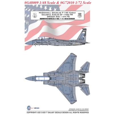 1/48 1/72 McDonnell Douglas F-15C Eagle of 173rd FW Oregon&114th FS Decals Kit