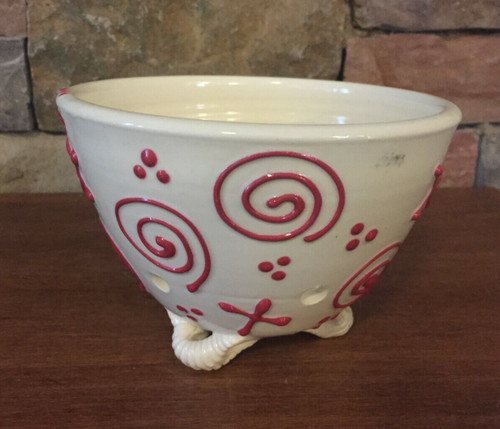 Polly Made Me~Pottery~Colander~Small~Applied Details