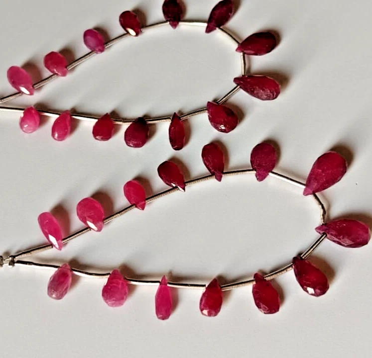 Cuentas sueltas de rubí africano natural de 34 quilates corte fino para joyería 4x7 - 6x11 mm-4" Foto 3 de 3