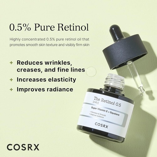 COSRX Retinol 0.5 Oil, Anti-aging Serum with 0.5% Retinoid Treatment for Face - Picture 3 of 9