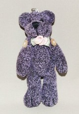 Vintage Small Jointed Teddy Bear Keyring Plum 5 Tall Cute