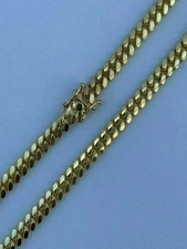 Men's Miami Cuban Link Chain Bracelet 14k Gold Plated Solid 925 Silver Box Lock
