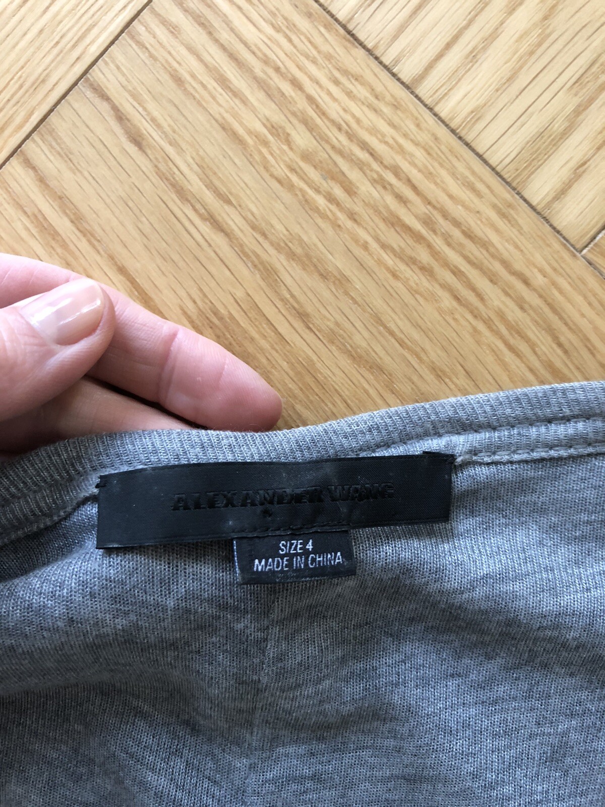 Alexander Wang Dress Grey and Khaki, Cowl Neck, Size 36 image 6