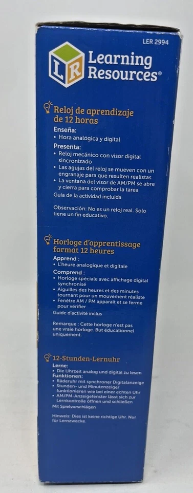 Learning Resources Primary Time Teacher Junior 12 Hour Learning Clock - Image 4 of 4