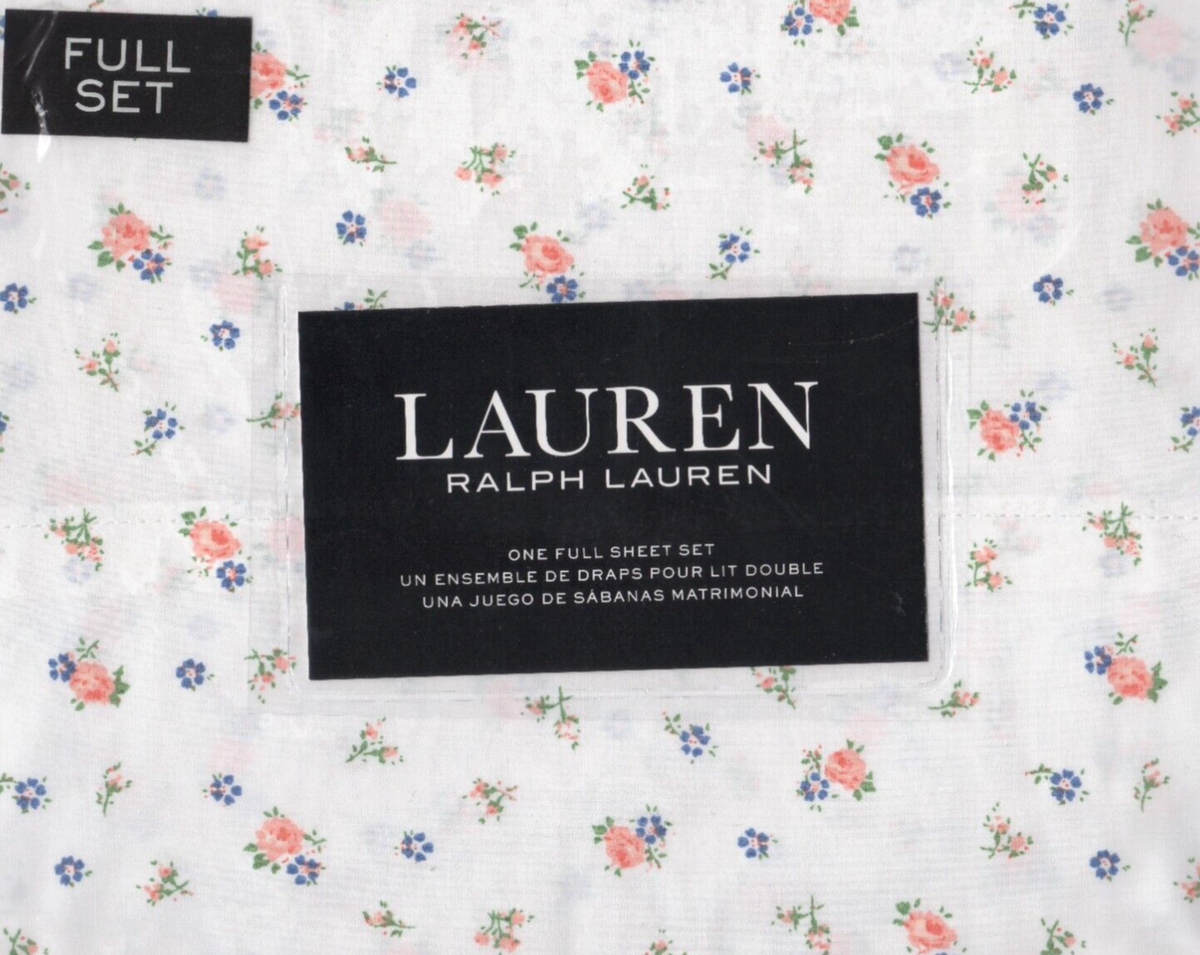 Ralph Lauren Full Sheet Set Spring Cottage Small Floral Pink 4pc