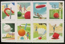 2021 Scott #5627-5634, Forever, BACKYARD GAMES - Mint NH - Block of 8 