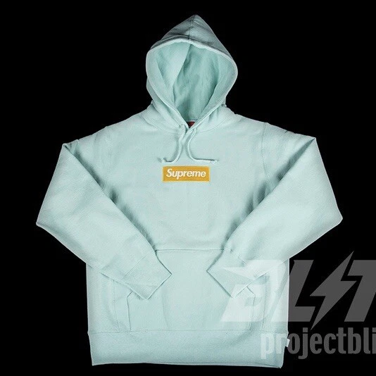Sweat à capuche FW17 SUPREME BOX LOGO BLEU GLACE TAILLE S PETIT 2017