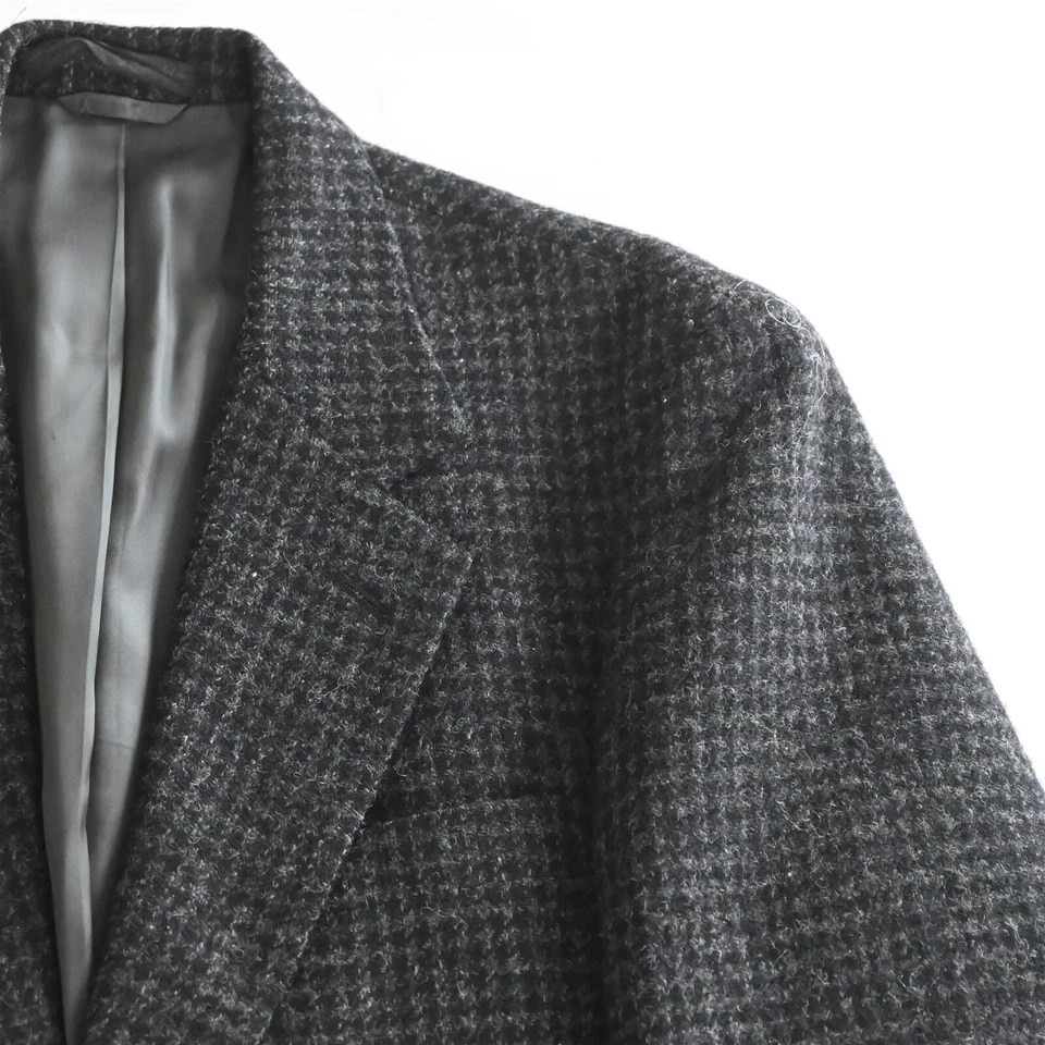 Blazer Abrigo Deportivo Chaqueta De Colección 39R 40R Negro Gris Pata de Gallo Tweed Para Hombres Foto 2 de 4