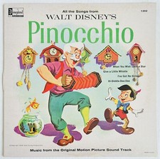 ALL THE SONGS FROM WALT DISNEY'S PINOCCHIO - VINYL LP - Ultrasonic Cleaned