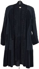 Ladies Black Coatigan Designer  / Fancy/ Casual Coat Velvet / Cotton Made Italy