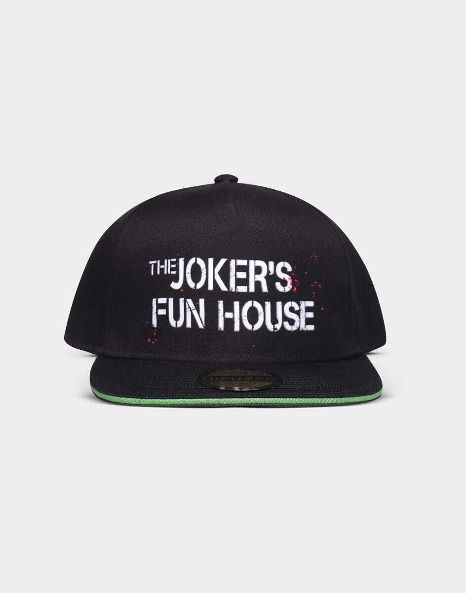 OFFICIAL DC COMICS BATMAN ARKHAM CITY THE JOKERS FUN HOUSE BLACK SNAPBACK CAP