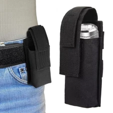 Tactical Molle LED Flashlight Pouch Holder Belt Holster Nylon Torch Carry Case