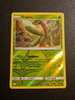 REVERSE HOLO Pokemon Sonne & Mond Kosmische Finsternis TCG Karte Tropius 12/236