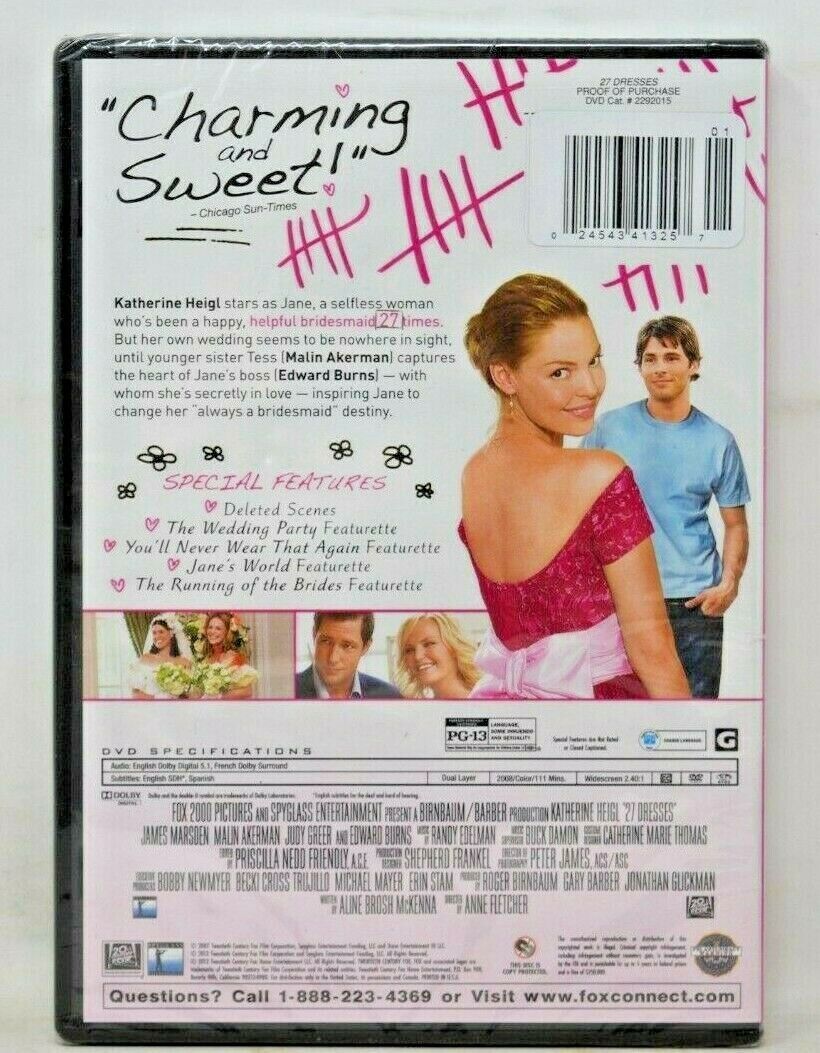 27 Dresses DVD Movie Twenty Seven Dress's Katherine Heigl James