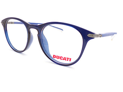 Ducati Brille Brillengestell Blau Gunmetal Weiß Herren Rund 50mm Eyeglasses DA1002 600