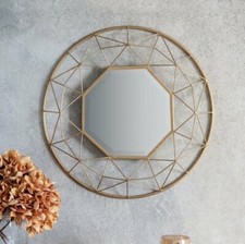 Accent Andromeda 3D Frame Wall Mirror, Gold 50cm