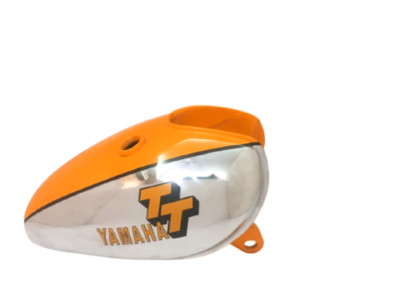 YAMAHA XT TT 500 CHROME AND ORANGE PAINTED STEEL PETROL TANK 1N5,1977) Fit For