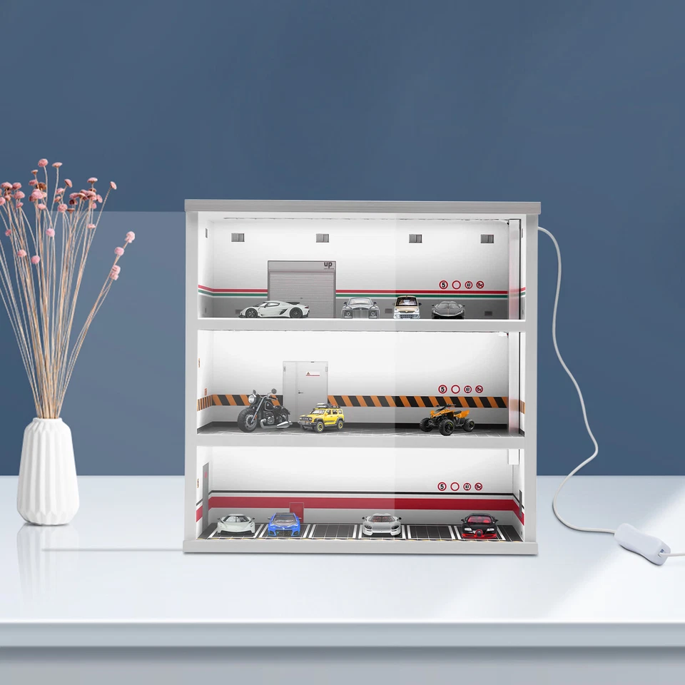 Diecast Model Car Display Case &LED Light For 1:64 3-Layer Model Display Cabinet - Image 2 of 4