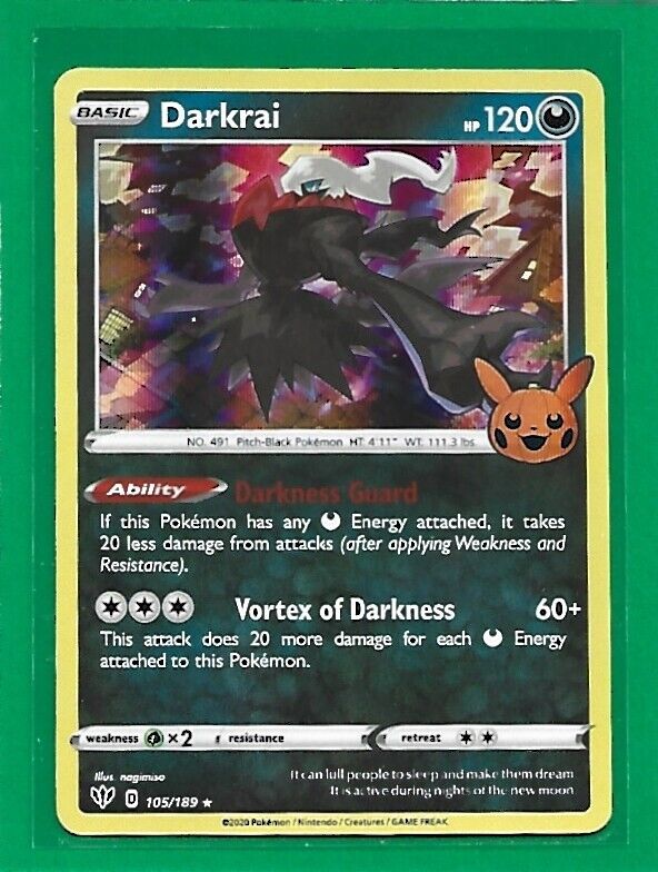 Pokémon TCG Halloween Trick Or Trade Darkrai #105/189 Holo Pokémon TCG Halloween Trick Or Trade Darkrai #105/189 Holo