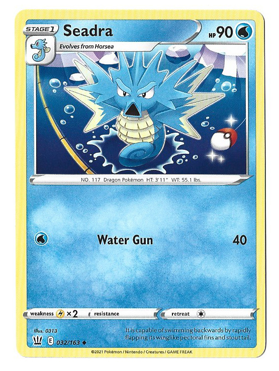 SEADRA - 32/163 - Pokemon Sword & Shield - Battle Styles - NM