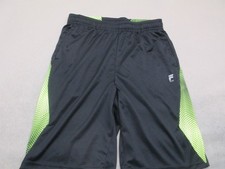 Fila Sport Size L Boys Black Elastic Waist Pockets Athletic Sport Shorts 918