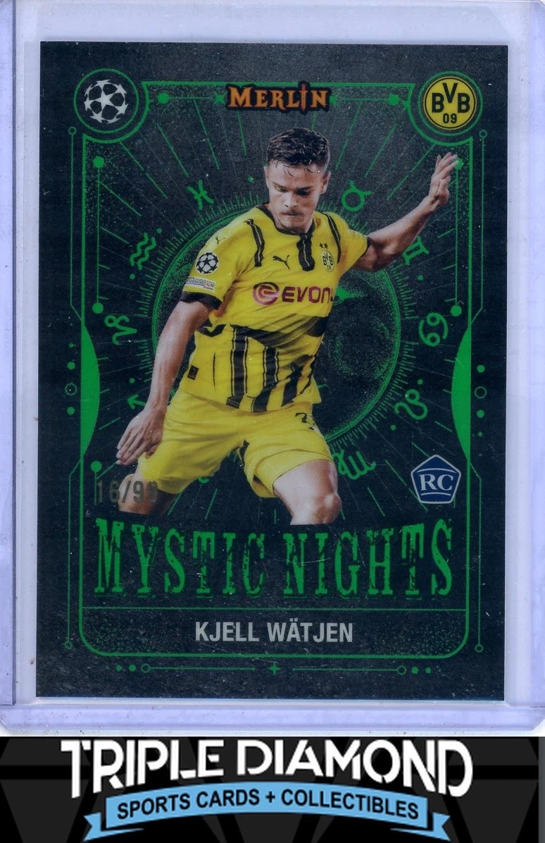 2024-25 Merlin UCC Mystic Nights Kjell Watjen #16 Green Refractor /99