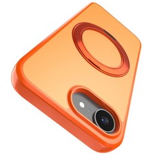 For Apple iPhone 16 Pro Max Pro Plus 16e Orange Case Mangetic Metal Ring Cover
