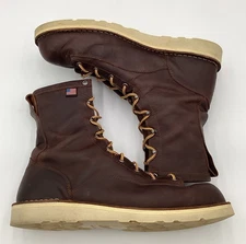 Danner Bull Run Men's 8" Leather Plain Toe Boot Brown Size 15 D