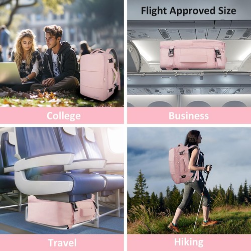 Travel Backpack for Women, Carry On Backpack with USB Charging Port & Shoe Po... - Picture 9 of 9