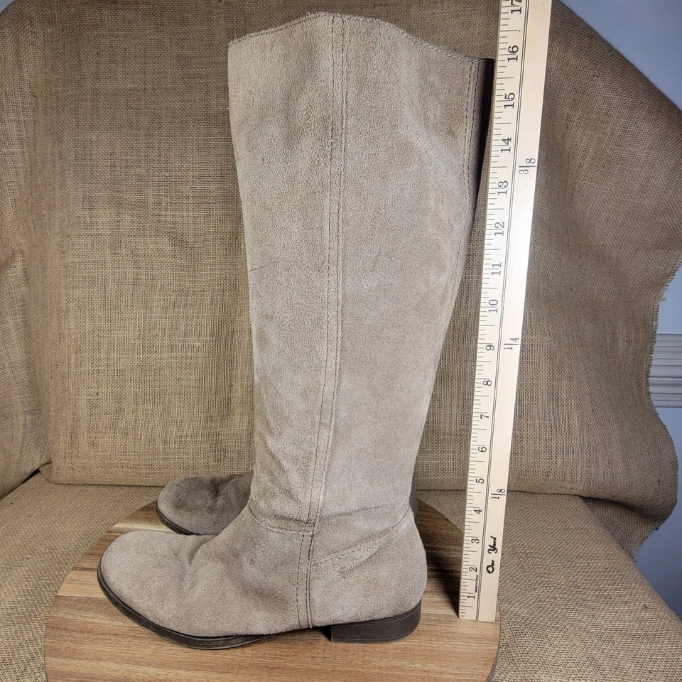Botas hasta la rodilla de gamuza topo América Nine West vintage para mujer de cuero 8,5 M Foto 3 de 4