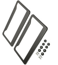 Universal Black License Plate Frame Screw Caps 2pcs Stainless Steel