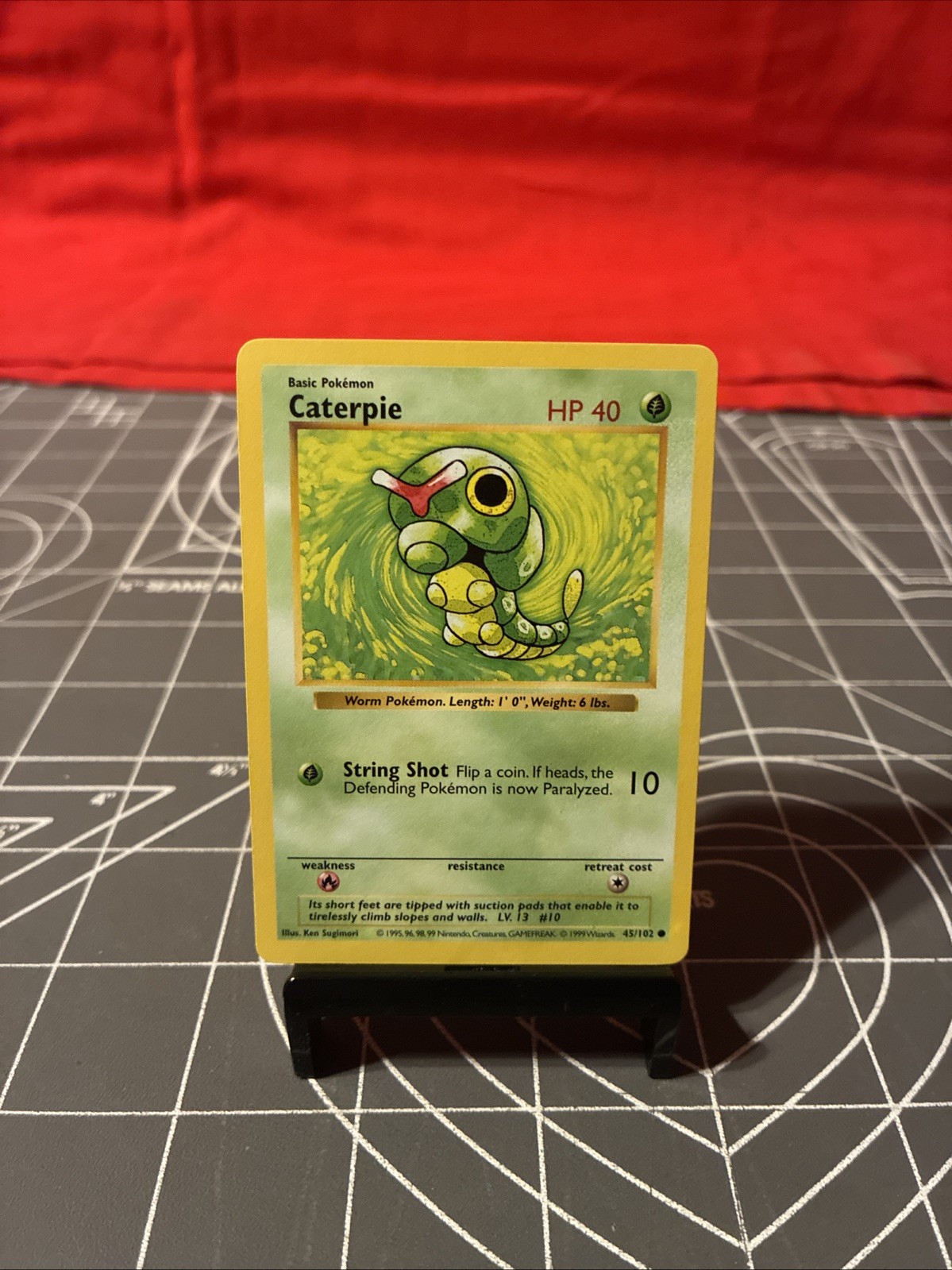 Vintage 1999 Pokemon Shadowless Caterpie 45/102 Card NM