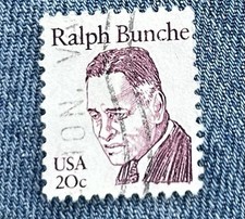 United States Ralph Bunche 20c Used Postage Stamp Historical Figures