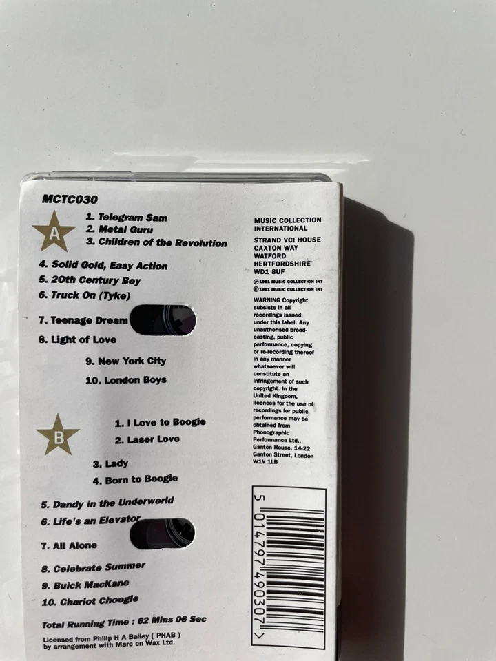 THE VERY BEST OF MARC BOLAN & T.REX - 20 Track Cassette 1994 - I Love To Boogie Foto 2 de 4