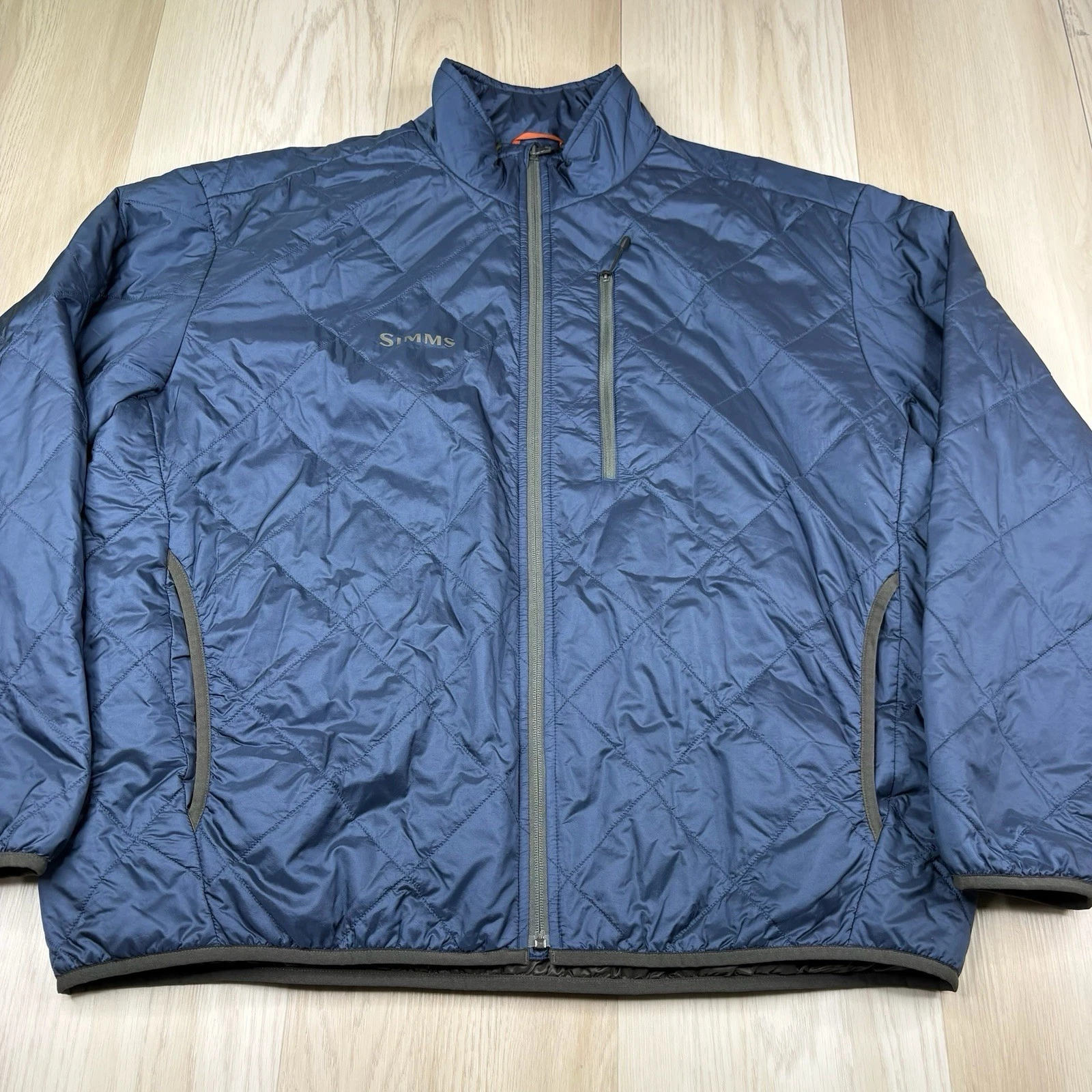 Simms Primaloft Fishing Outdoor Quilted Full Zip Jacket Blue Mens Size XXL
