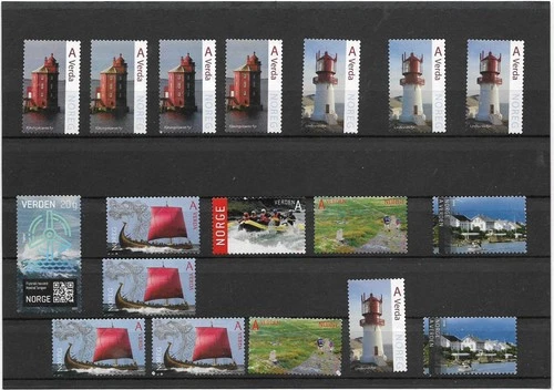 UNCANCELLED NO GUM STAMPS OF NORWAY 18 X VERDEN (WORLD)  FACE VALUE NOK 792.-