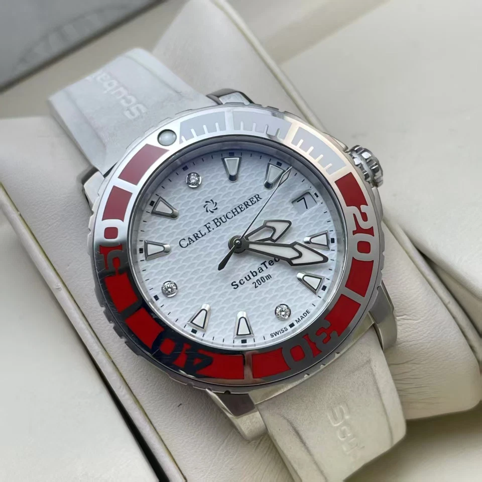 Reloj para hombre Carl F. Bucherer Patravi 00.10634.23.27.99 automático 36,5 mm esfera blanca Foto 3 de 4