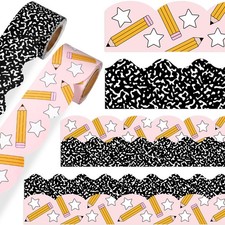 2 Rolls 65.6ft Pencil Composition Classroom Bulletin Border Decor