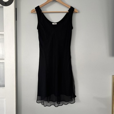 Vintage Mica Evening Cocktail Minimal Knee Length Black Dress Women s 6 USA Made